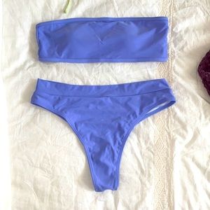 Aurelle Purple Bandeau Bikini Set